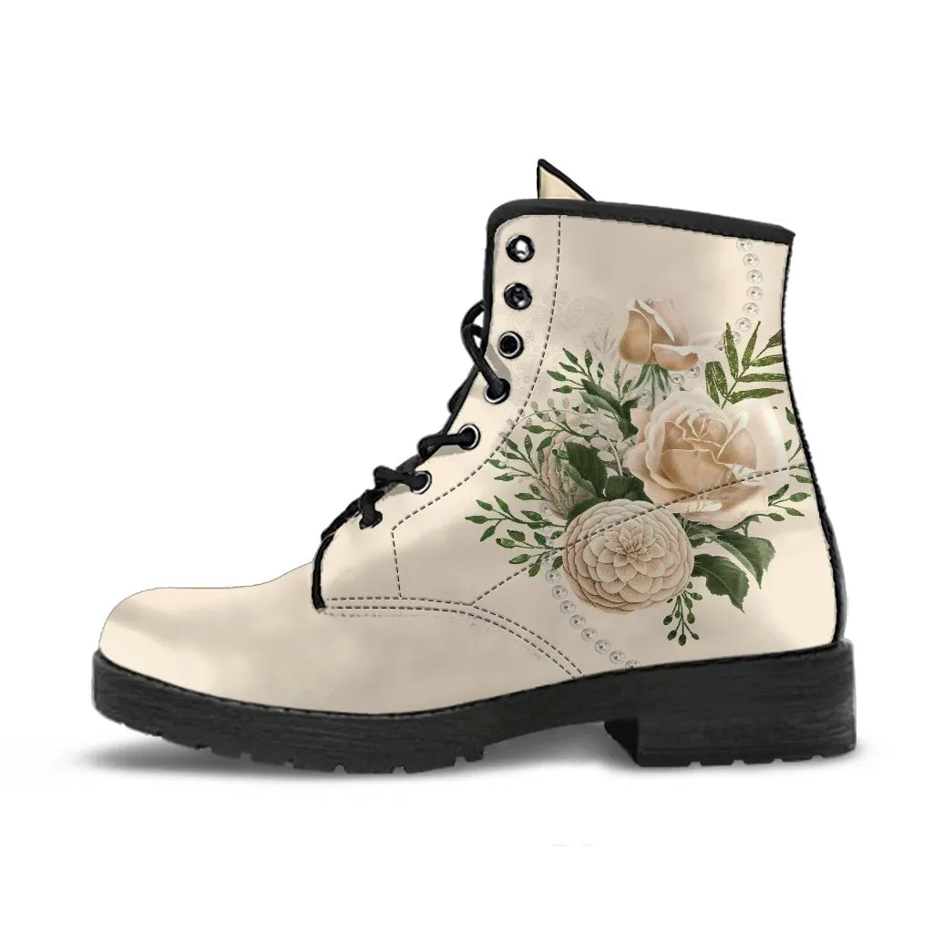 Combat Boots - Beautiful Flowers #22 | Custom Shoes, Women's Boots, Aesthetic Shoes, Boho Shoes, Vintage Style Shoes, Sorority Shoes