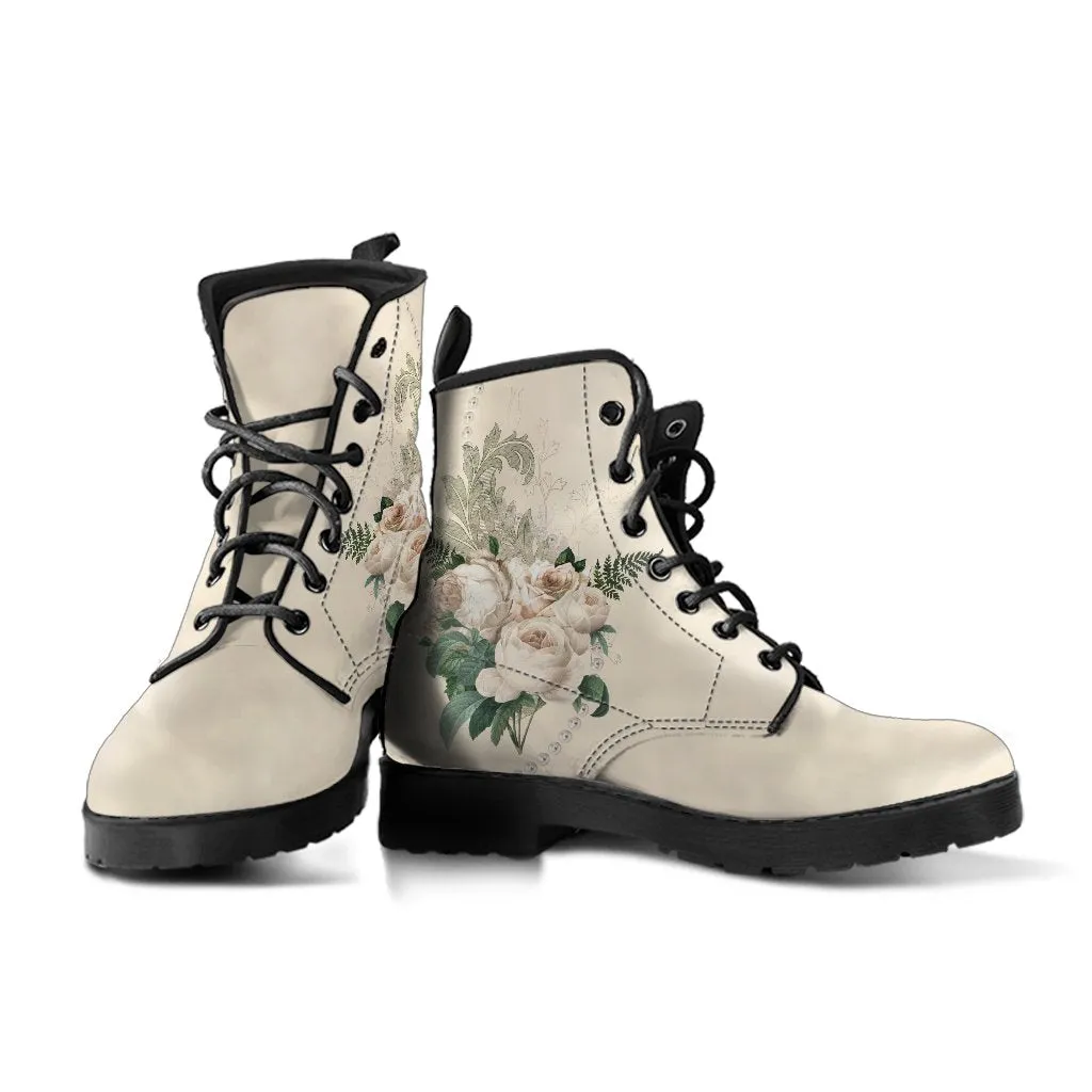 Combat Boots - Beautiful Flowers #22 | Custom Shoes, Women's Boots, Aesthetic Shoes, Boho Shoes, Vintage Style Shoes, Sorority Shoes