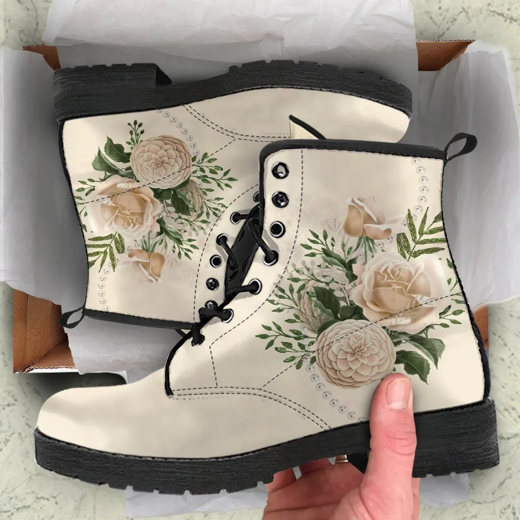 Combat Boots - Beautiful Flowers #22 | Custom Shoes, Women's Boots, Aesthetic Shoes, Boho Shoes, Vintage Style Shoes, Sorority Shoes