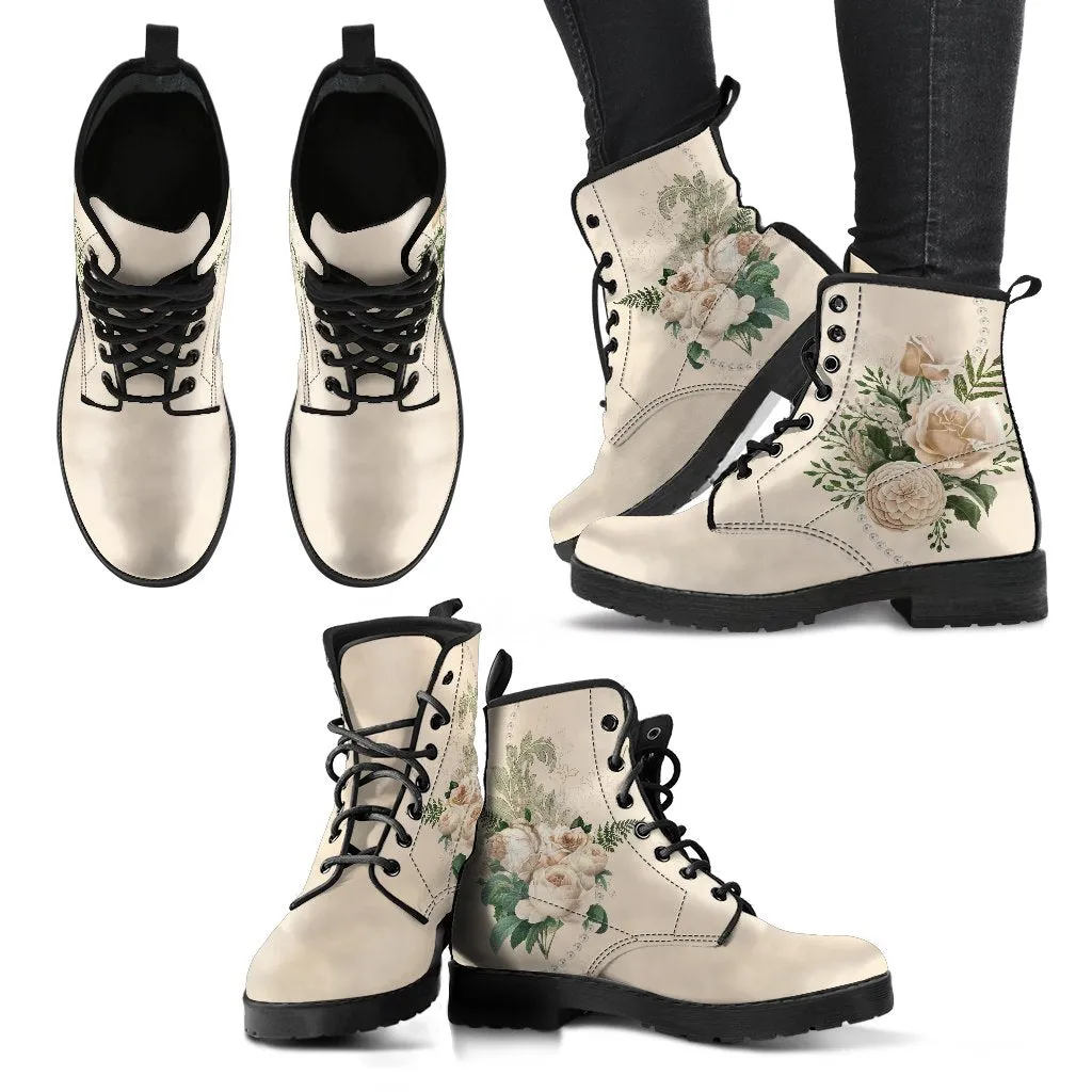 Combat Boots - Beautiful Flowers #22 | Custom Shoes, Women's Boots, Aesthetic Shoes, Boho Shoes, Vintage Style Shoes, Sorority Shoes