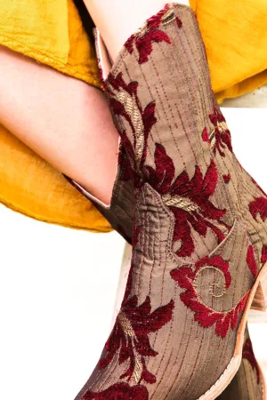 EMBROIDERED ANKLE BOOTS ISLUSA