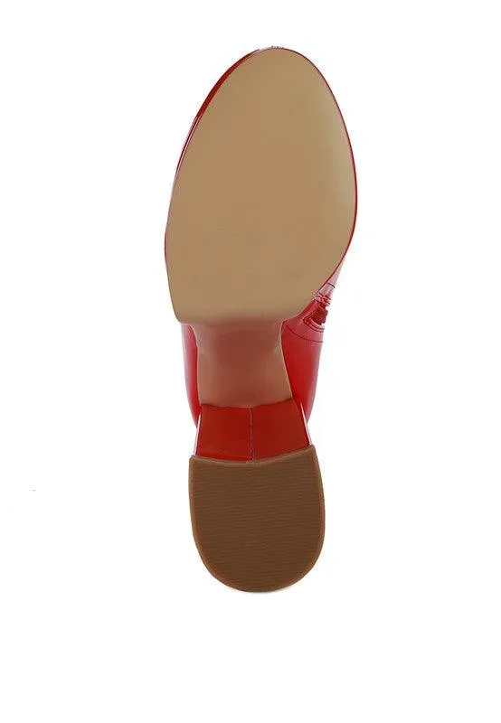 Vinkele Patent Pu Platform Heeled Calf Boots